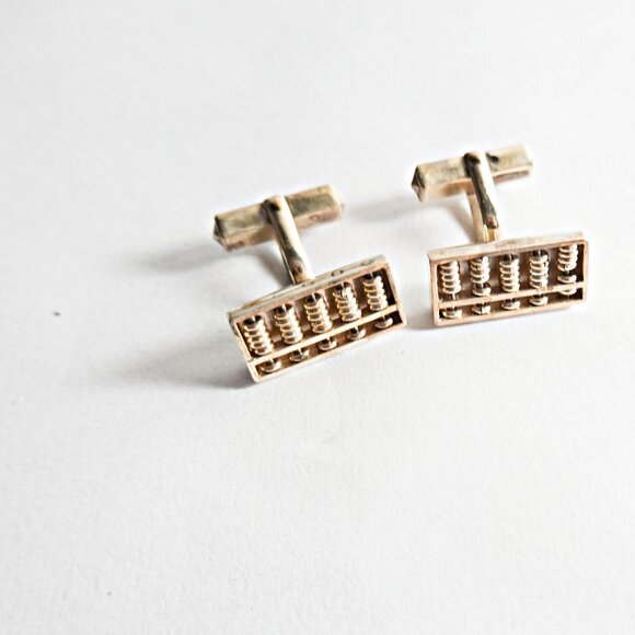 Sterling Silver Moving Abacus Cufflinks - Picture 1 of 2